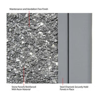 Stone Panel All Weather Trash Receptacle Urn, 24 Gal, Steel, Gray, Ships In 1-3 Business Days