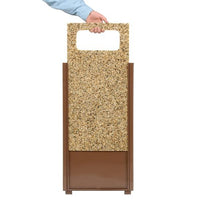 Stone Panel All Weather Trash Receptacle Urn, Open Ashtray Top, 24 Gal, Steel, Brown, Ships In 1-3 Business Days