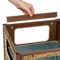 Stone Panel All Weather Trash Receptacle Urn, 12 Gal, Steel, Brown, Ships In 1-3 Business Days