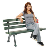 Recycled Plastic Benches With Back, 48 X 23 X 28, Green