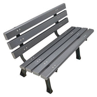 Recycled Plastic Benches With Back, 48 X 23 X 28, Gray, Ships In 4-6 Business Days, Ships In 1-3 Business Days