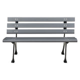 Recycled Plastic Benches With Back, 48 X 23 X 28, Gray, Ships In 4-6 Business Days, Ships In 1-3 Business Days