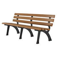 Recycled Plastic Benches With Back, 72 X 23 X 28, Tan, Ships In 4-6 Business Days, Ships In 1-3 Business Days
