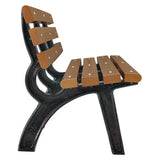 Recycled Plastic Benches With Back, 72 X 23 X 28, Tan, Ships In 4-6 Business Days, Ships In 1-3 Business Days