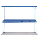 Upper Workbench Shelf, 6 Single Outlets, For Use With 60" Wide Workbenches, 100 Lb Weight Capacity