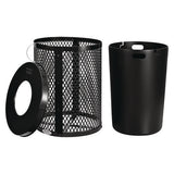 Outdoor Diamond Steel Trash Can, 36 Gal, Black, Ships In 1-3 Business Days
