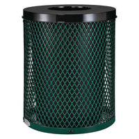Outdoor Diamond Steel Trash Can, 36 Gal, Green, Ships In 1-3 Business Days