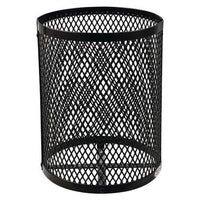 Outdoor Diamond Steel Trash Can, Rain Bonnet Lid, 36 Gal, Black, Ships In 1-3 Business Days