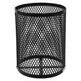 Outdoor Diamond Steel Trash Can, Rain Bonnet Lid, 36 Gal, Black, Ships In 1-3 Business Days