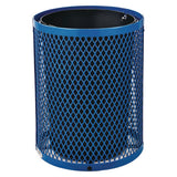Outdoor Diamond Steel Trash Can, 36 Gal, Dome Lid, Blue, Ships In 1-3 Business Days