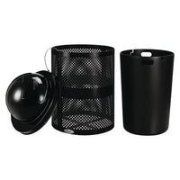 Outdoor Perforated Steel Trash Can With Dome Lid, 36 Gal, Steel, Black, Ships In 1-3 Business Days