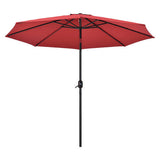 Outdoor Umbrella With Tilt Mechanism, 102" Span, 94" Long, Red Canopy, Black Handle, Ships In 1-3 Business Days