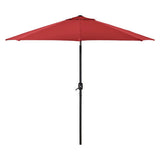 Outdoor Umbrella With Tilt Mechanism, 102" Span, 94" Long, Red Canopy, Black Handle, Ships In 1-3 Business Days