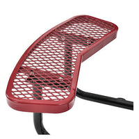 Expanded Steel Picnic Table, Round, 46" Dia X 29.5"h, Red Top, Red Base/legs, Ships In 1-3 Business Days