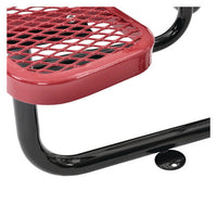 Expanded Steel Picnic Table, Round, 46" Dia X 29.5"h, Red Top, Red Base/legs, Ships In 1-3 Business Days