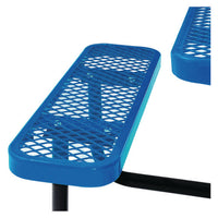 Expanded Steel Picnic Table, Square, 81 X 81 X 29.5, Blue Top, Blue Base/legs, Ships In 1-3 Business Days