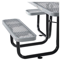 Expanded Steel Picnic Table, Square, 81 X 81 X 29.5, Gray Top, Gray Base/legs, Ships In 1-3 Business Days