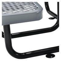Expanded Steel Picnic Table, Square, 81 X 81 X 29.5, Gray Top, Gray Base/legs, Ships In 1-3 Business Days