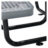 Expanded Steel Picnic Table, Square, 81 X 81 X 29.5, Gray Top, Gray Base/legs, Ships In 1-3 Business Days