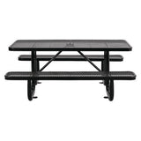 Expanded Steel Picnic Table, Rectangular, 72 X 62 X 29.5, Black Top, Black Base/legs, Ships In 1-3 Business Days