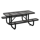 Expanded Steel Picnic Table, Rectangular, 72 X 62 X 29.5, Black Top, Black Base/legs, Ships In 1-3 Business Days