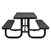 Expanded Steel Picnic Table, Rectangular, 72 X 62 X 29.5, Black Top, Black Base/legs, Ships In 1-3 Business Days