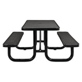 Expanded Steel Picnic Table, Rectangular, 72 X 62 X 29.5, Black Top, Black Base/legs, Ships In 1-3 Business Days