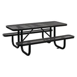 Expanded Steel Picnic Table, Rectangular, 72 X 62 X 29.5, Black Top, Black Base/legs, Ships In 1-3 Business Days