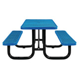 Expanded Steel Picnic Table, Rectangular, 72 X 62 X 29.5, Blue Top, Blue Base/legs, Ships In 1-3 Business Days