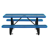 Expanded Steel Picnic Table, Rectangular, 72 X 62 X 29.5, Blue Top, Blue Base/legs, Ships In 1-3 Business Days