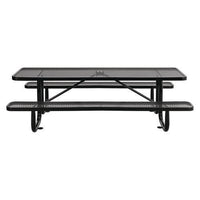 Expanded Steel Picnic Table, Rectangular, 96 X 62 X 29.5, Black Top, Black Base/legs, Ships In 1-3 Business Days