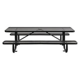 Expanded Steel Picnic Table, Rectangular, 96 X 62 X 29.5, Black Top, Black Base/legs, Ships In 1-3 Business Days
