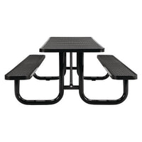 Expanded Steel Picnic Table, Rectangular, 96 X 62 X 29.5, Black Top, Black Base/legs, Ships In 1-3 Business Days