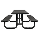 Expanded Steel Picnic Table, Rectangular, 96 X 62 X 29.5, Black Top, Black Base/legs, Ships In 1-3 Business Days