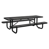 Expanded Steel Picnic Table, Rectangular, 96 X 62 X 29.5, Black Top, Black Base/legs, Ships In 1-3 Business Days