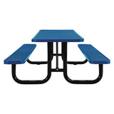 Expanded Steel Picnic Table, Rectangular, 96 X 62 X 29.5, Blue Top, Blue Base/legs, Ships In 1-3 Business Days