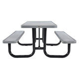 Expanded Steel Picnic Table, Rectangular, 96 X 62 X 29.5, Gray Top, Gray Base/legs, Ships In 1-3 Business Days