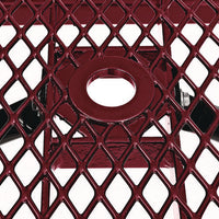 Expanded Steel Picnic Table, Rectangular, 96 X 62 X 29.5, Red Top, Red Base/legs, Ships In 1-3 Business Days