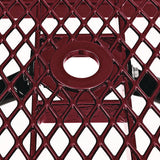 Expanded Steel Picnic Table, Rectangular, 96 X 62 X 29.5, Red Top, Red Base/legs, Ships In 1-3 Business Days