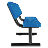 Expanded Steel Bench With Back, 72 X 24 X 33, Blue, Ships In 1-3 Business Days
