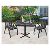 Outdoor Dining Set, Square, 36 X 36 X 36, Black Top, Black Base/legs