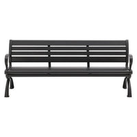 Aluminum Bench With Back, 73 X 22.75 X 30.75, Black, Ships In 1-3 Business Days