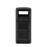 Square Plastic Waste Receptacle, Dome Lid With Open Sides, 42 Gal, Black, Ships In 1-3 Business Days