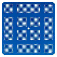 Perforated Steel Picnic Table, Square, 81 X 81 X 29.5, Blue Top, Blue Base/legs