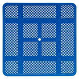 Perforated Steel Picnic Table, Square, 81 X 81 X 29.5, Blue Top, Blue Base/legs