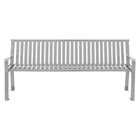 Steel Slat Benches With Back, 72 X 26 X 31, Gray