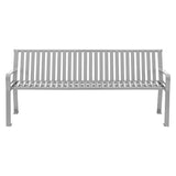 Steel Slat Benches With Back, 72 X 26 X 31, Gray