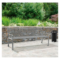Steel Slat Benches With Back, 72 X 26 X 31, Gray