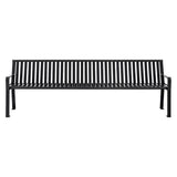 Steel Slat Benches With Back, 96 X 26 X 31, Black