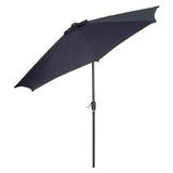 Outdoor Umbrella With Tilt Mechanism, 102" Span, 94" Long, Navy Blue Canopy, Black Handle, Ships In 1-3 Business Days